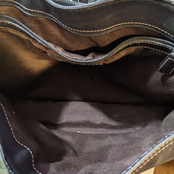 Coach Brown and Gold Patchwork Handbag HO5J-8F69 - Picture 5 of 6